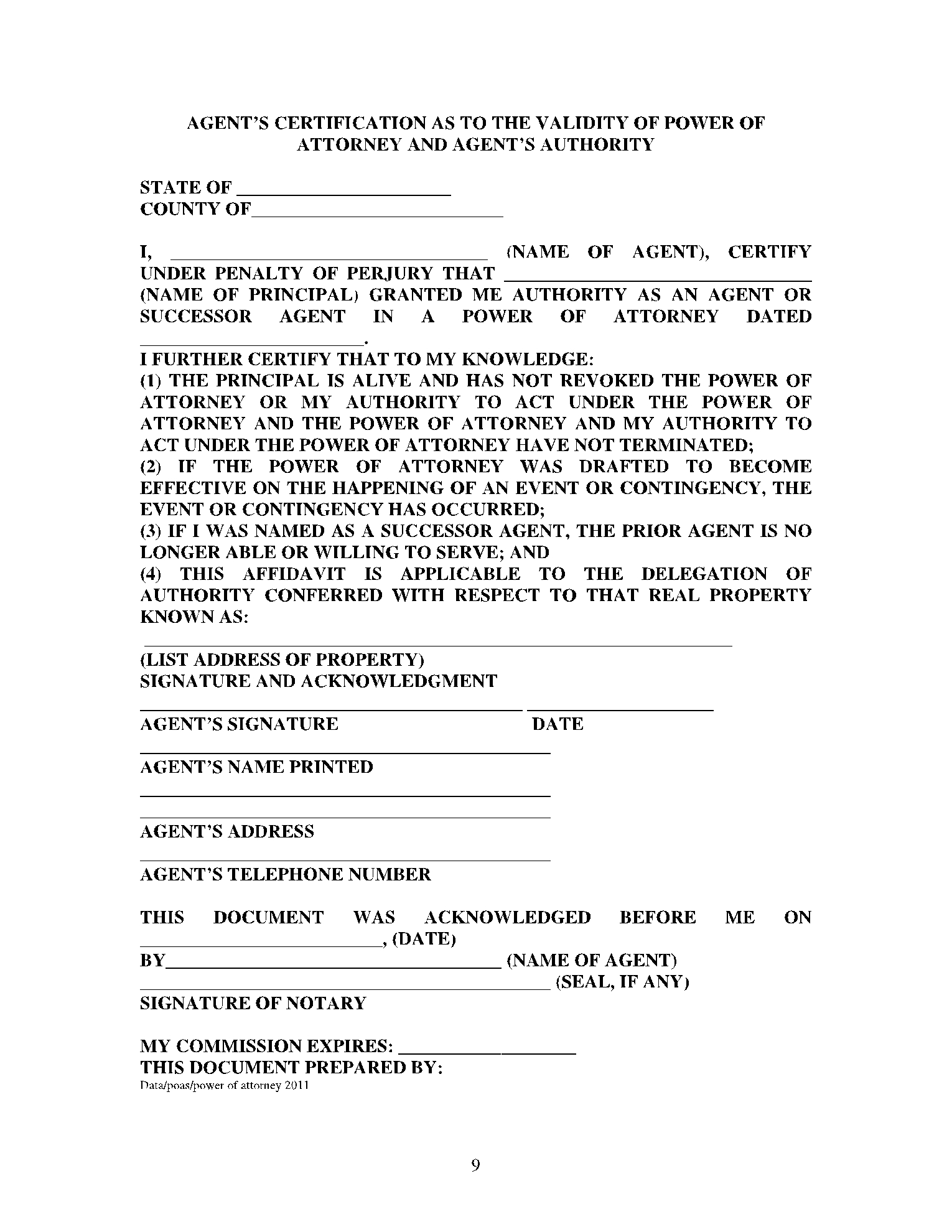 Maryland Durable Power Of Attorney Form Free Printable