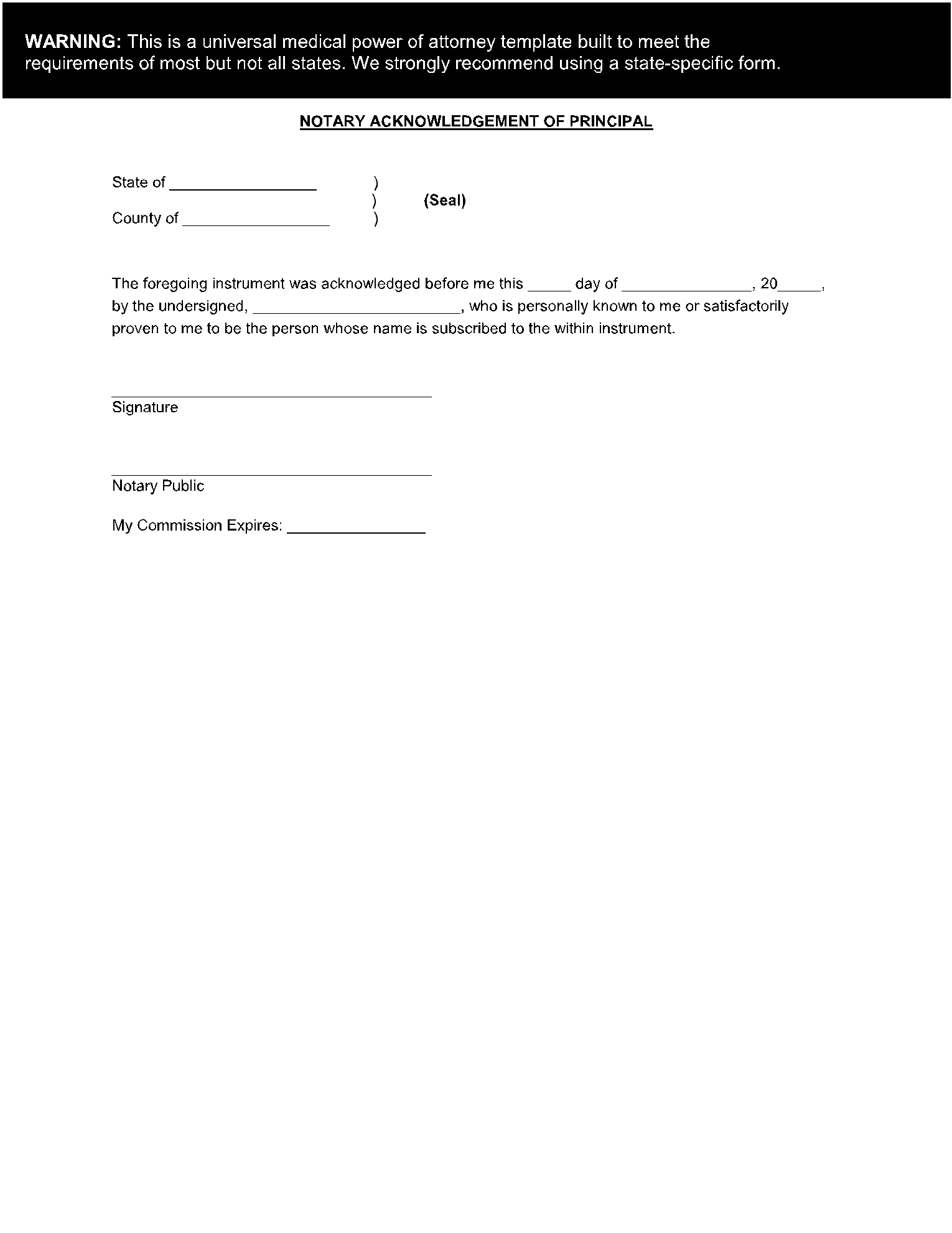 Healthcare Free Blank Printable Medical Power Of Attorney Forms