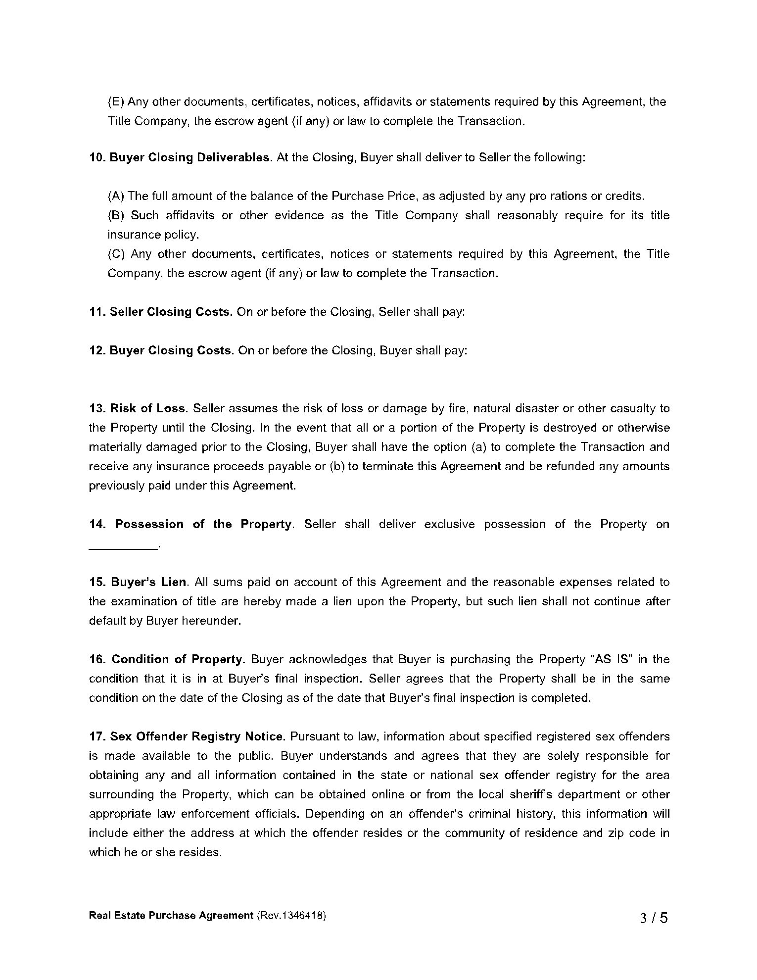 Free Michigan Real Estate Purchase Agreement Form CocoSign