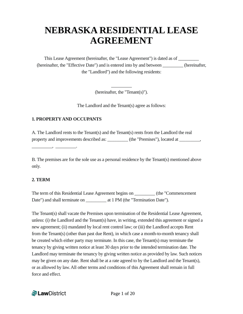 Free Printable Lease Forms