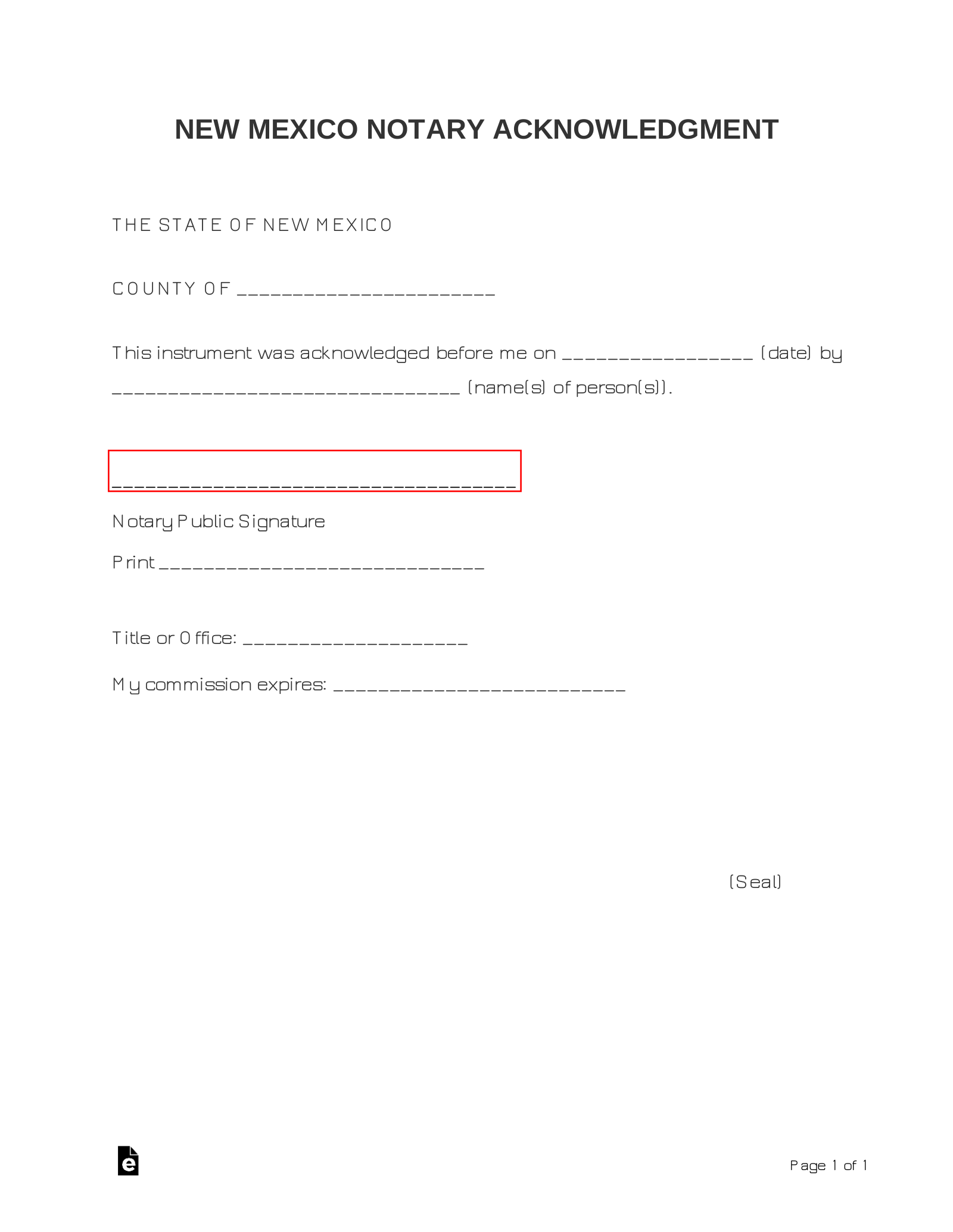 Free Printable Notary Forms Pdf
