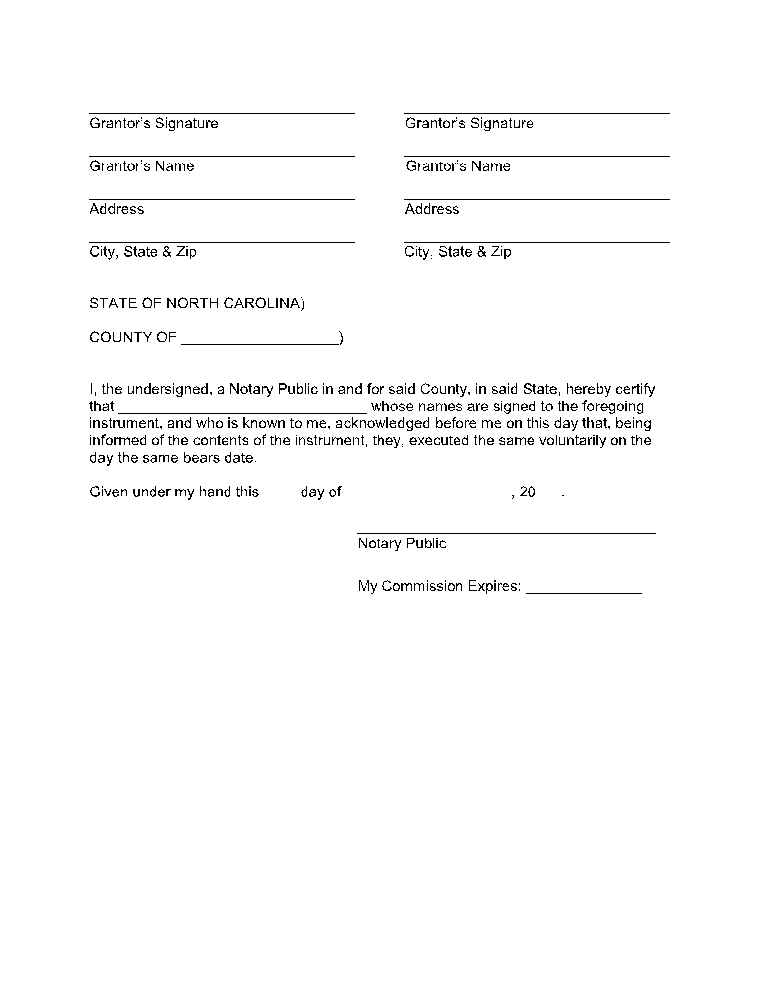 Free North Carolina Quit Claim Deed Form 2021 CocoSign