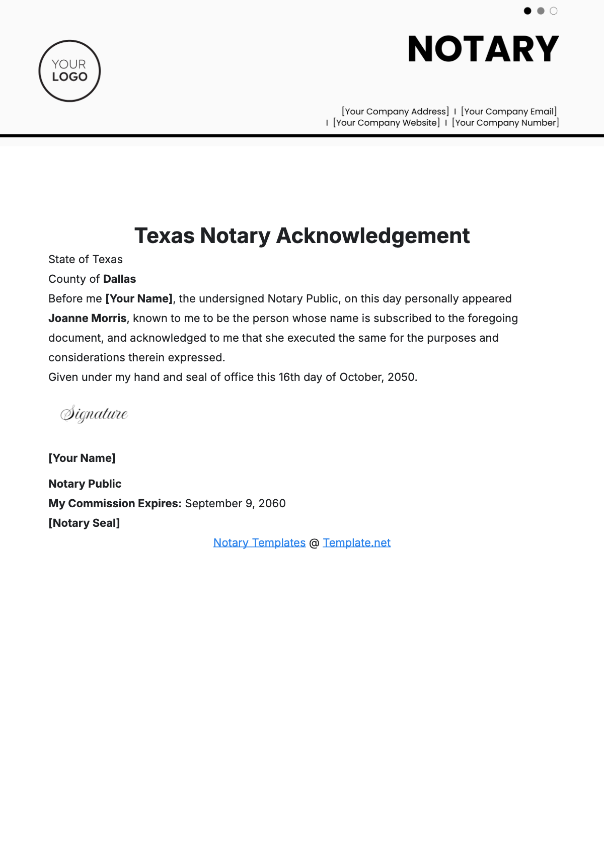 Free Notary Acknowledgment For Two Signatures Template To Edit Online