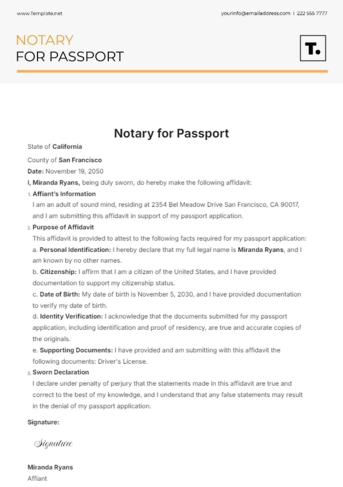 N0otary Public Free Printable Forms Two Signature