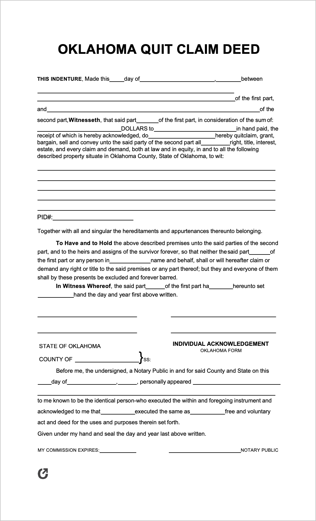 Printable Quit Claim Deed Form Free Illinois