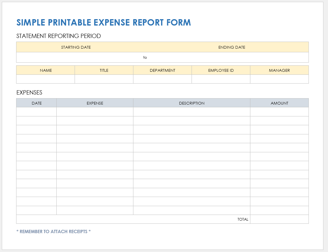 Free Printable Monthly Expense Forms