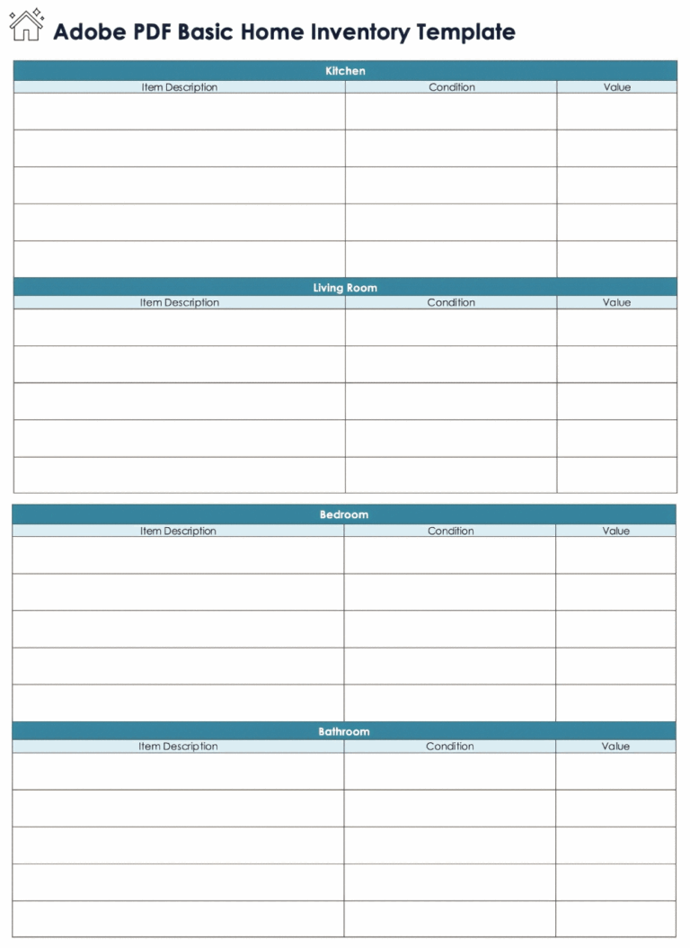Free PDF Inventory Sheets U0026 Templates Editable U0026 Printable