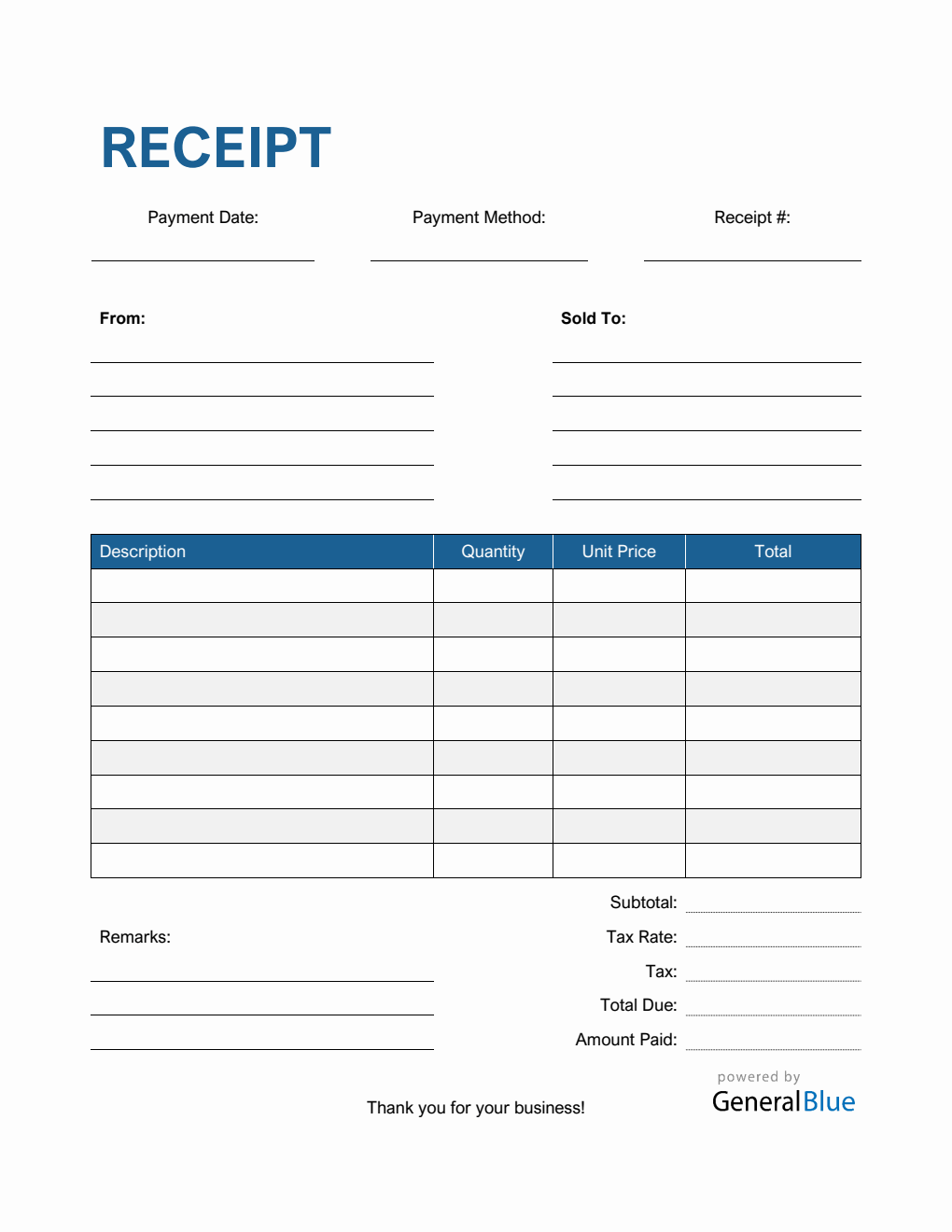 Free PDF Receipt Templates Worksheets Library