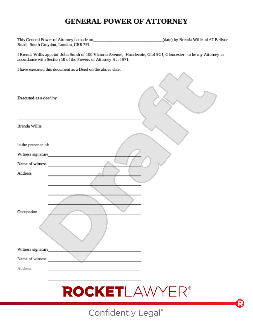 Free Power Of Attorney Template U0026 FAQs Rocket Lawyer UK