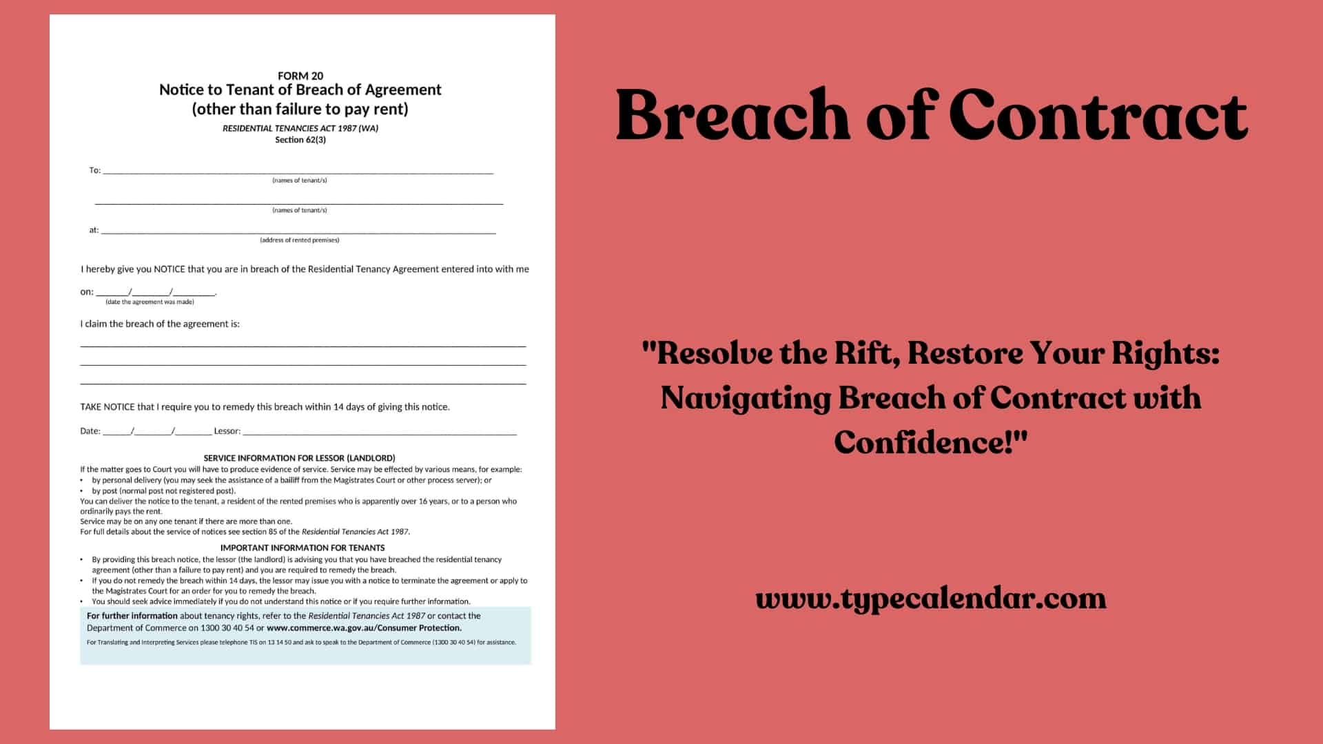 Free Printable Breach Of Contract Templates Word PDF Letter