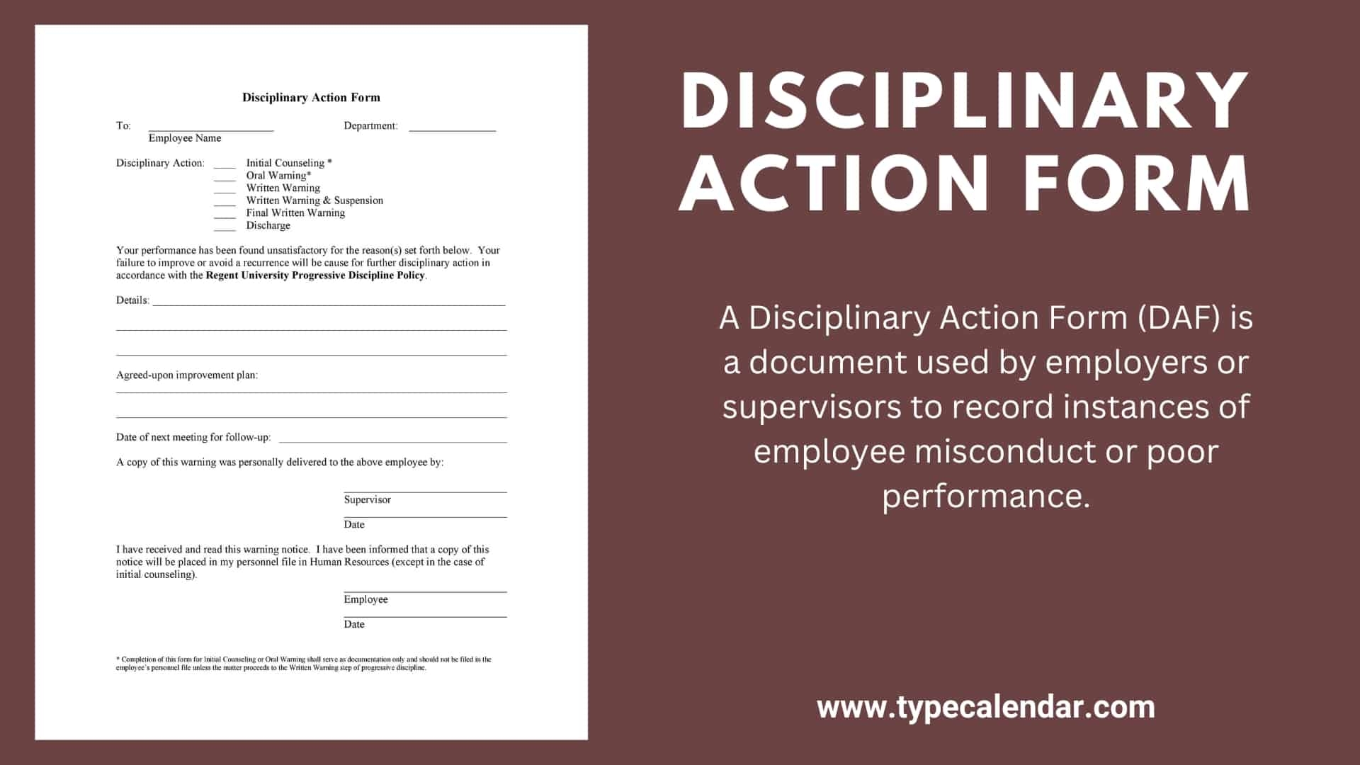 Free Printable Employee Disciplinary Form