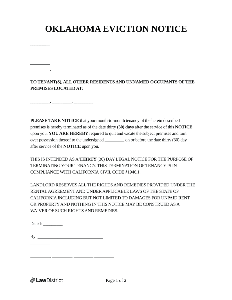 Free Printable Eviction Notice Oklahoma Download Free Printable Eviction Notice Oklahoma Png Images Free Worksheets On Clipart Library