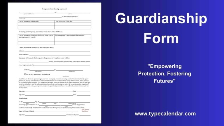 Free Printable Guardianship Form Templates PDF Word