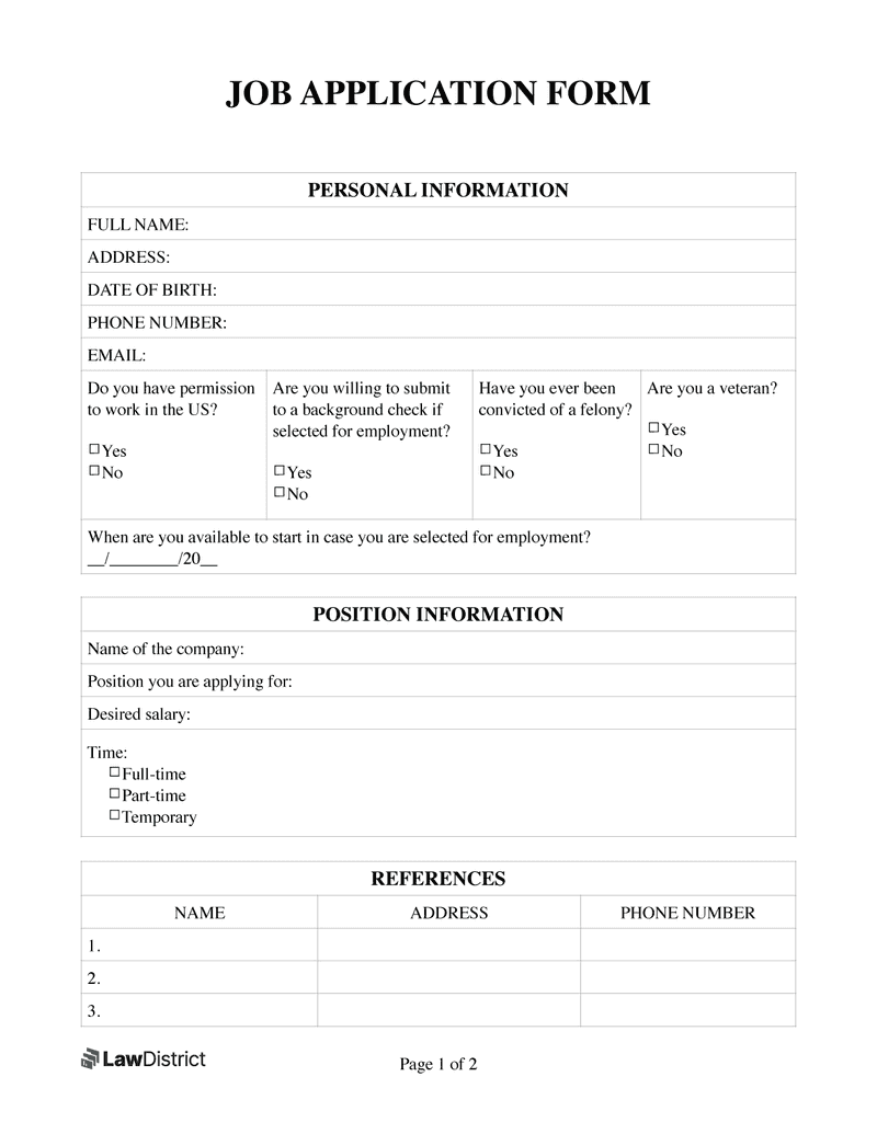 Free Printable Job Application Form Download Free Printable Job Application Form Png Images Free Worksheets On Clipart Library