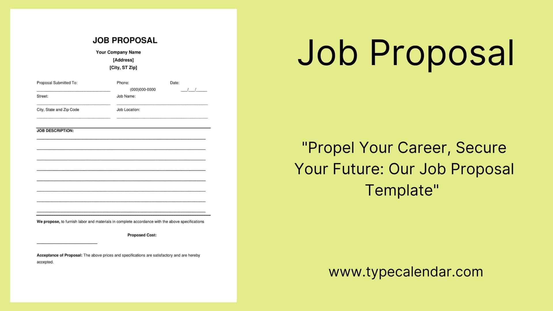 Free Printable Job Proposal Templates Word PDF Construction 