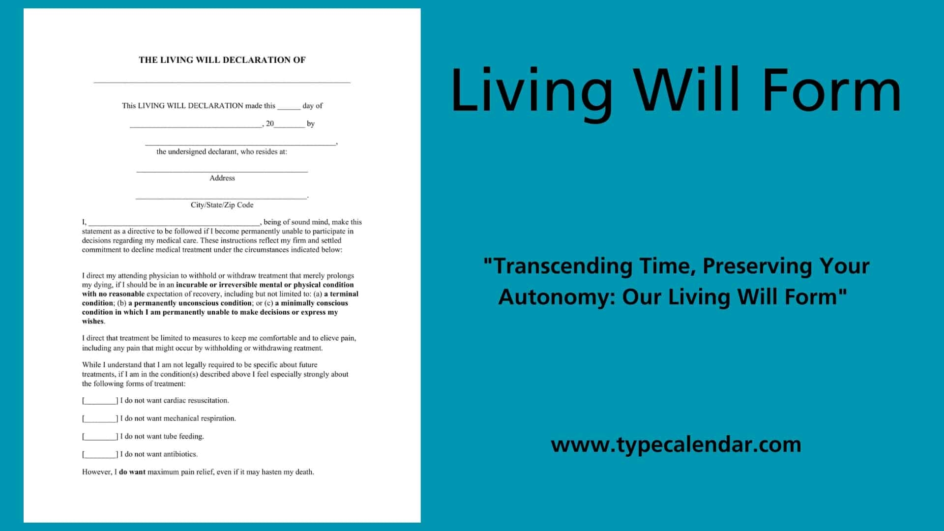 Free Printable Will Form
