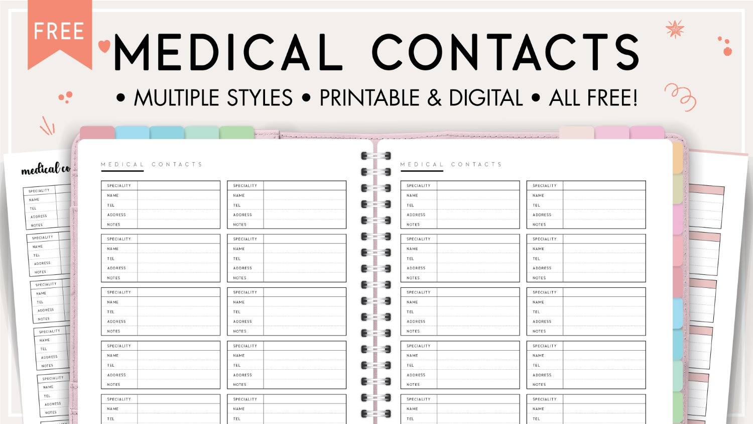 FREE Printable Medical Contact List Template World Of Printables