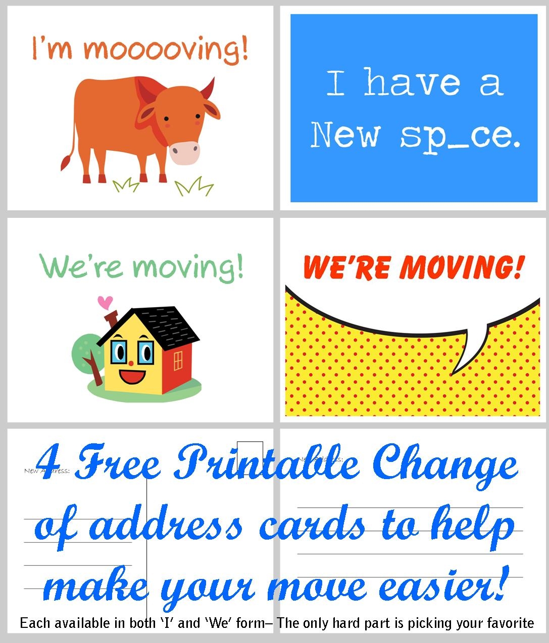 Free Printable Moving Announcement Change Of Address Card Premier Residential