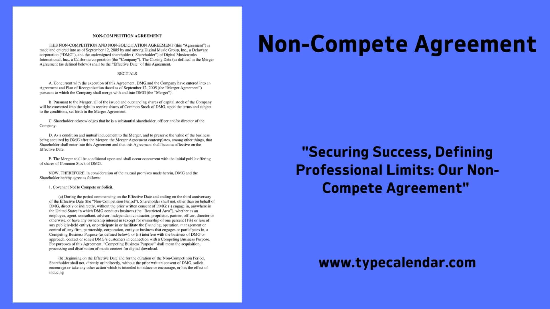 Free Printable Non Compete Agreement Templates Word PDF 