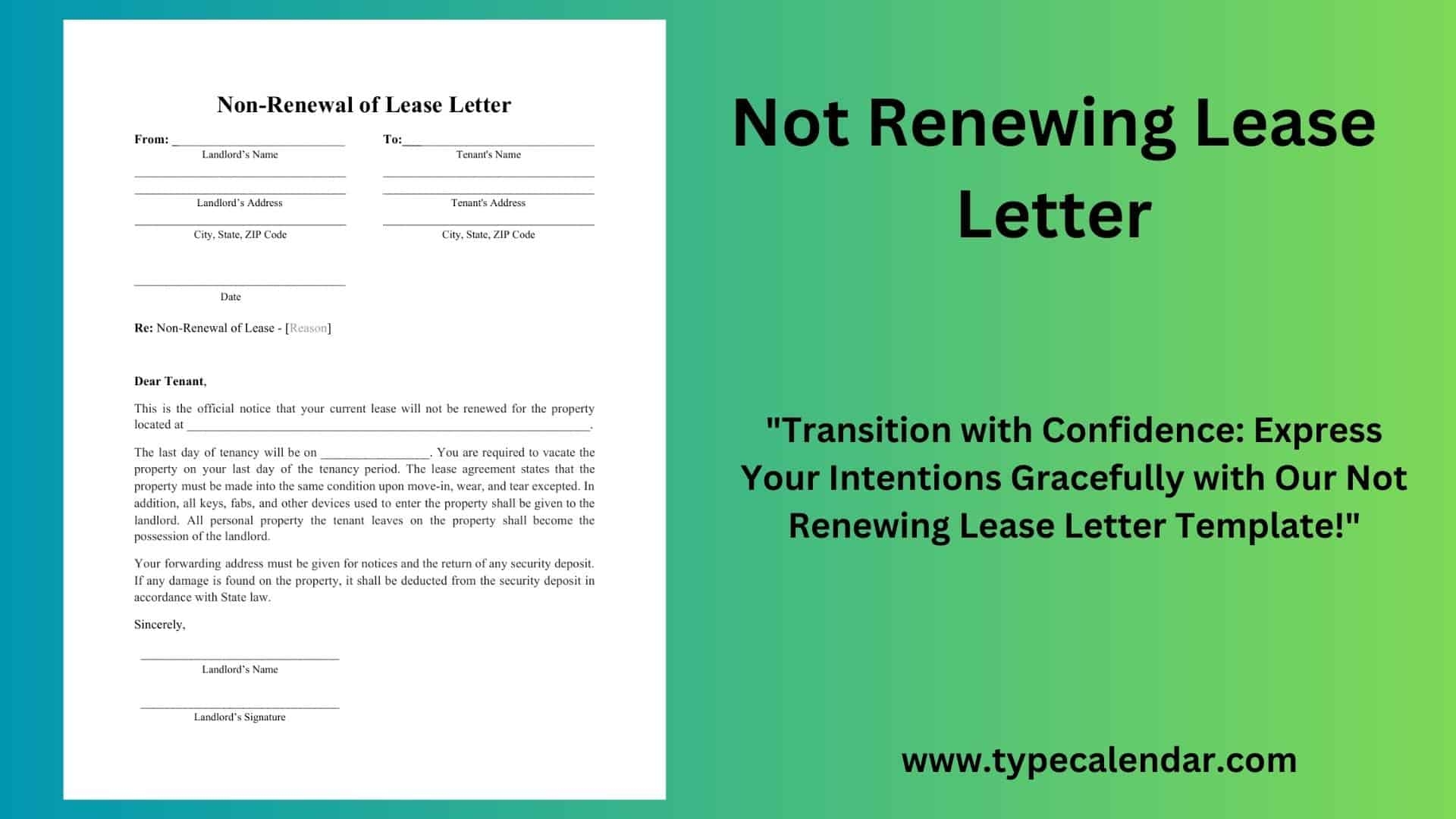 Free Printable Not Renewing Lease Letter Templates PDF Word Tenant U0026 Landlord