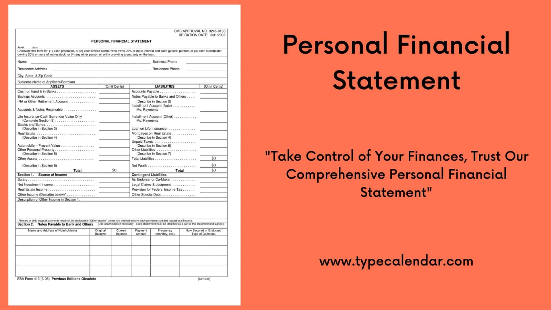 Free Printable Personal Financial Statement Templates PDF Word 