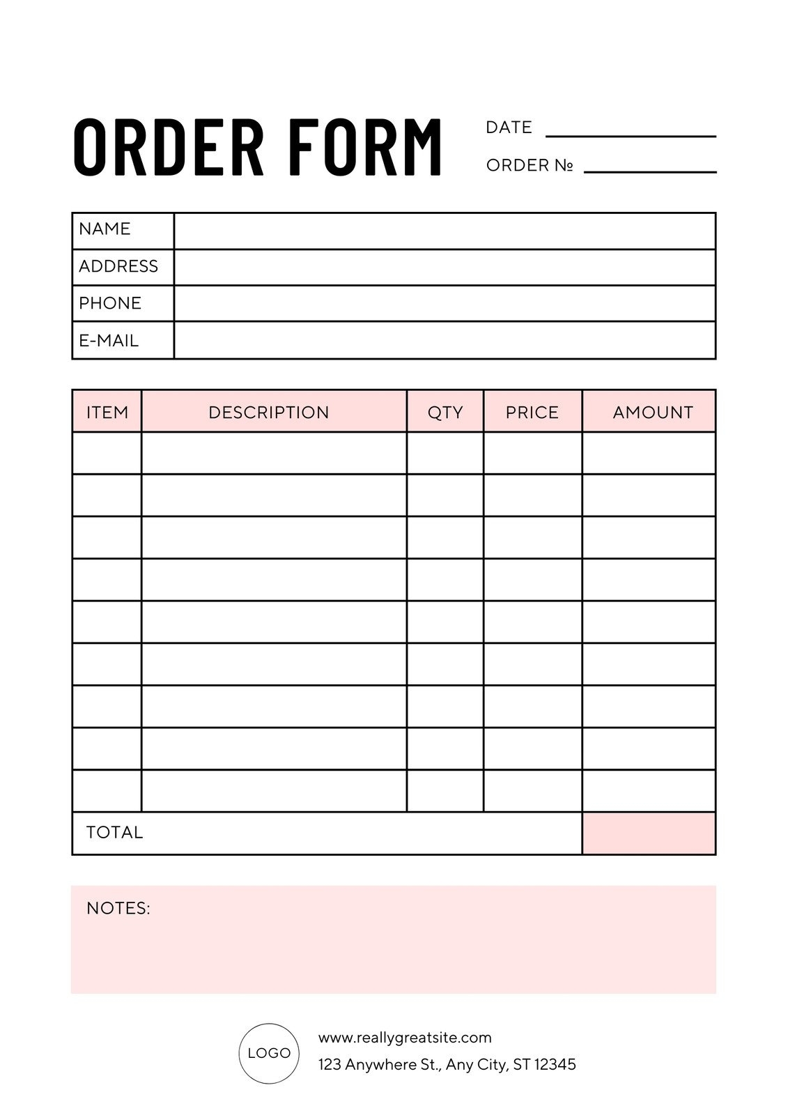 Free Printable Blank Work Invoice Forms For Wordperfect