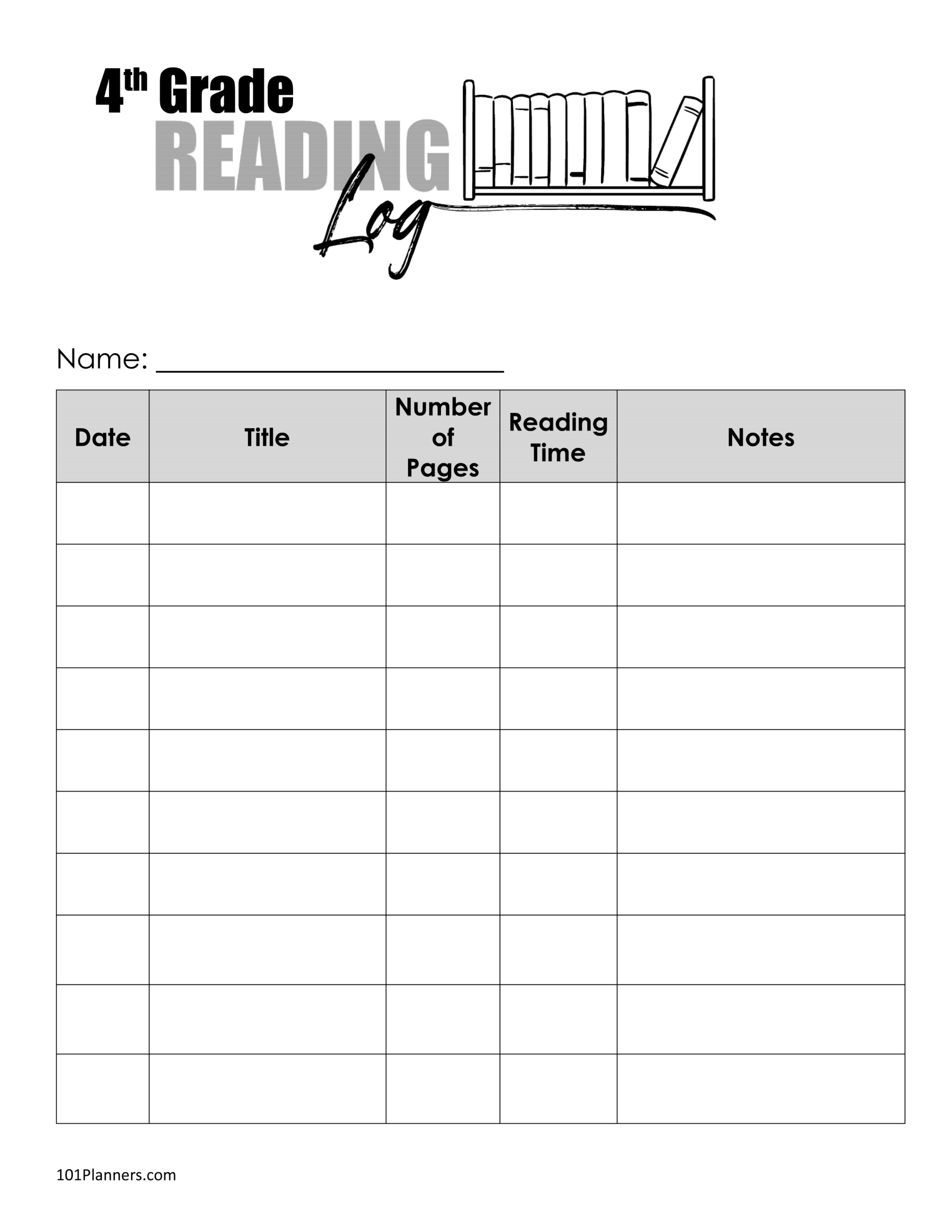 Book Talk Log Form Template Free Printable