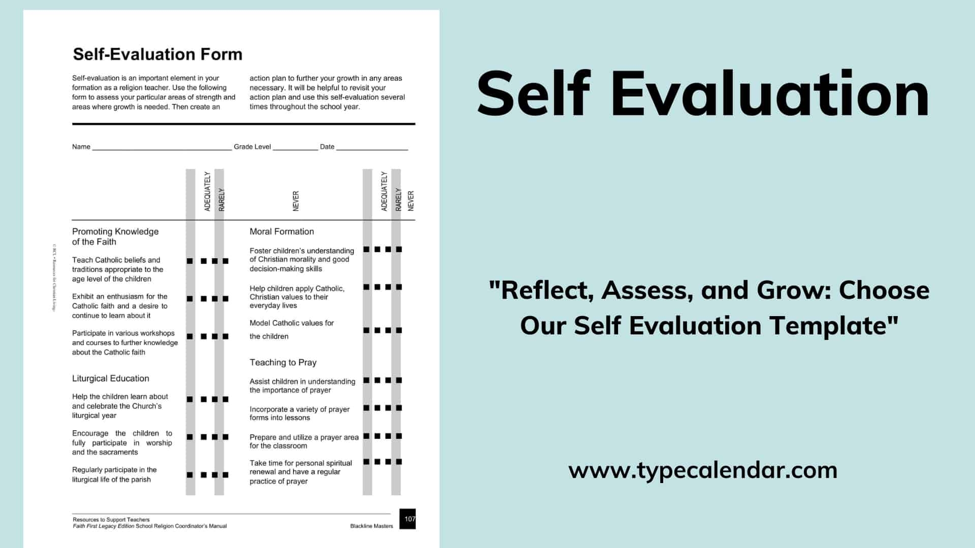 Free Printable Self Evaluation Templates Word Excel PDF 