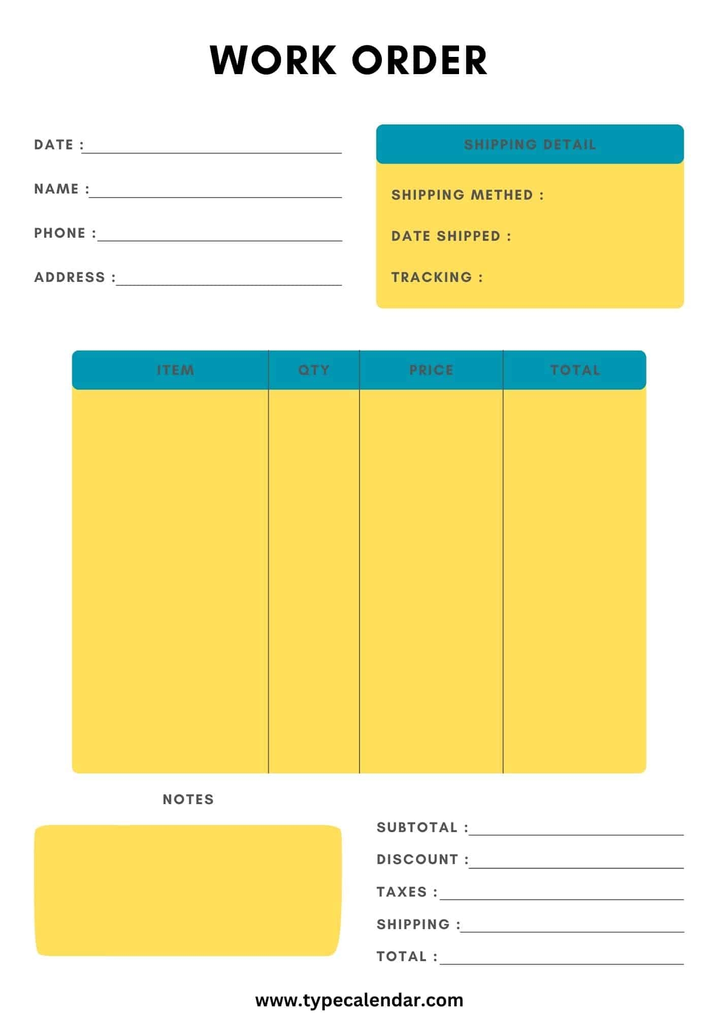 Free Printable Maintenance Work Order Forms