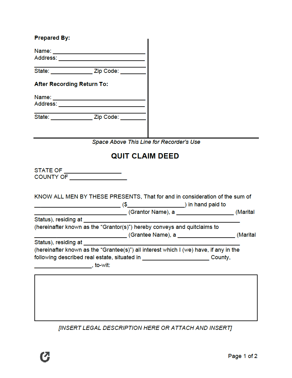 Free Printable Gift Deed Form Virginia