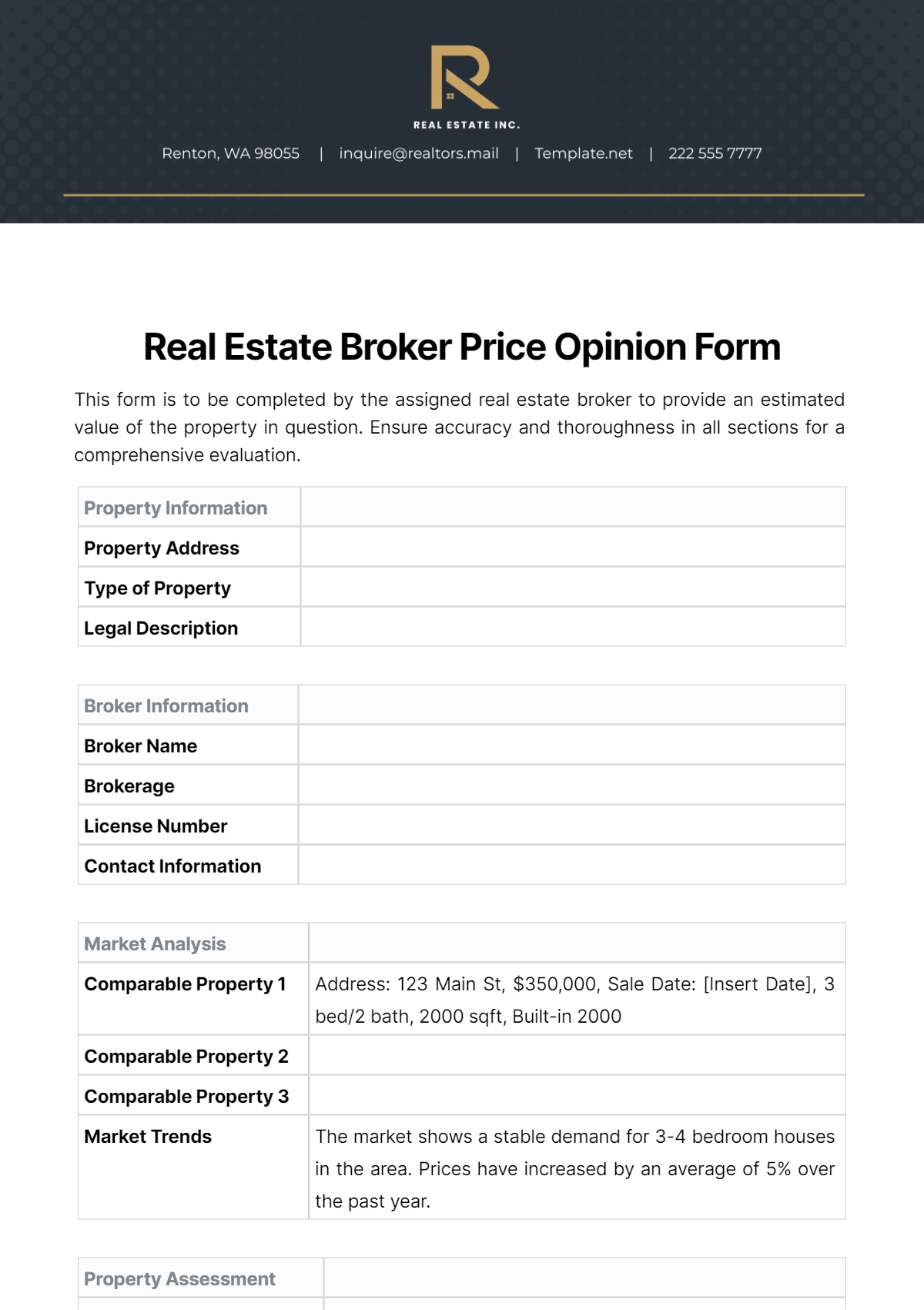 Free Printable Legal Forms Real Estate