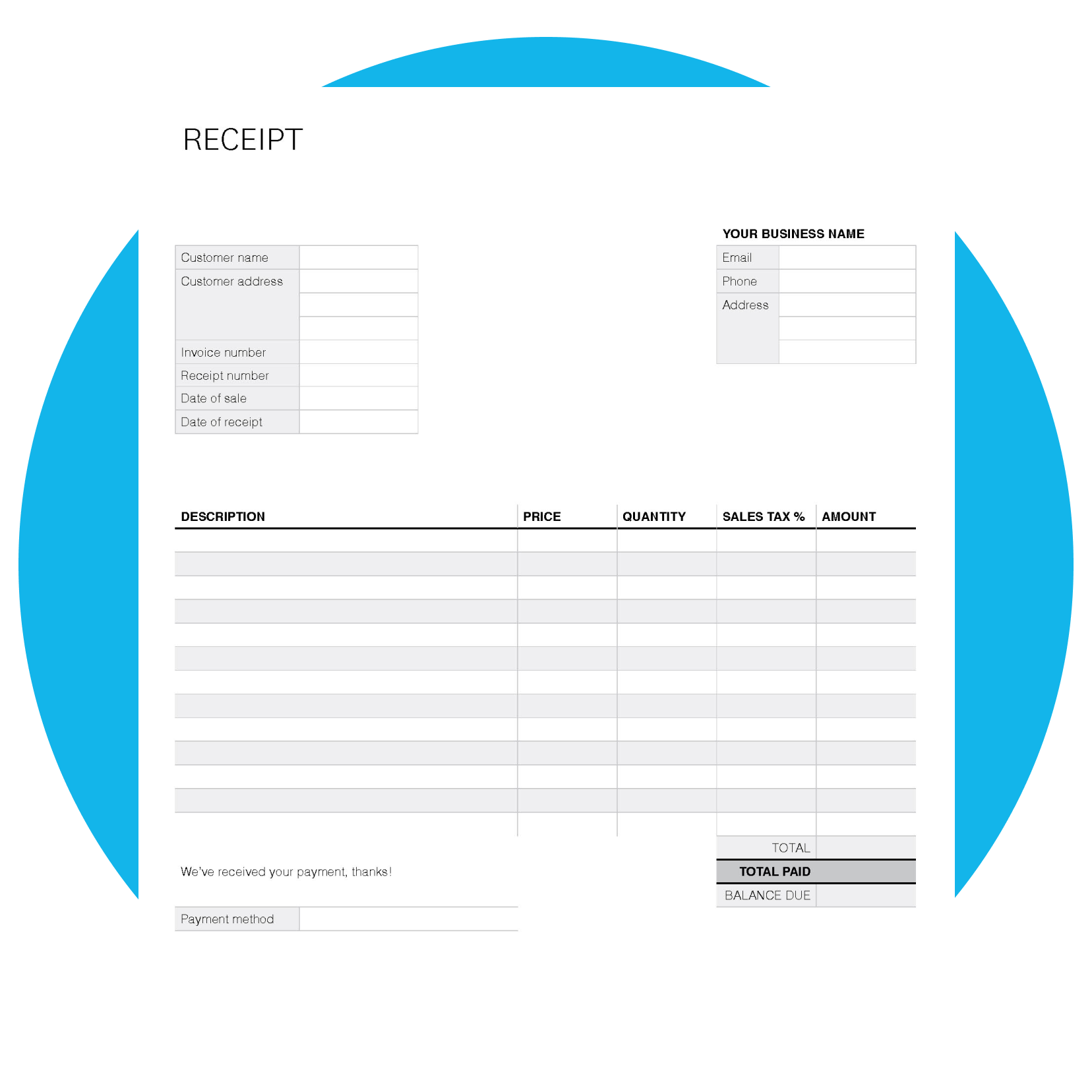 Free Printable Receipt Form