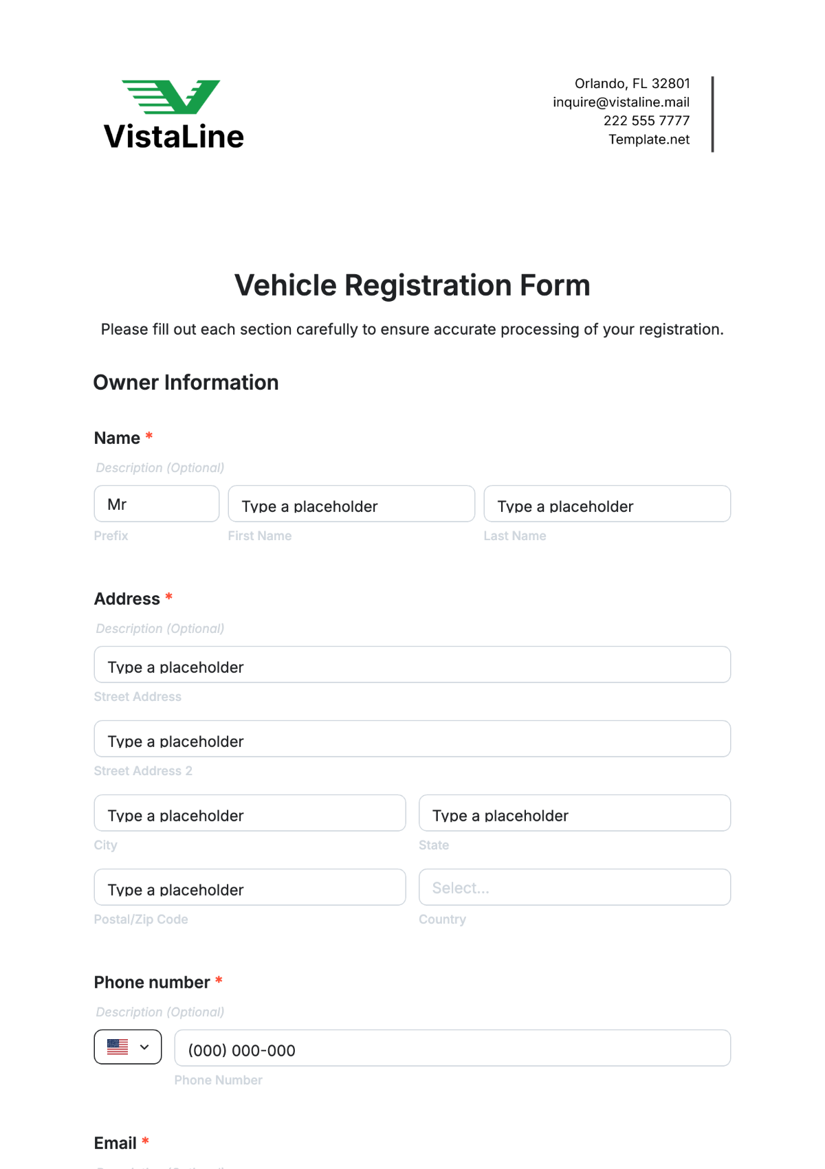 Free Registration Form Templates To Edit Online