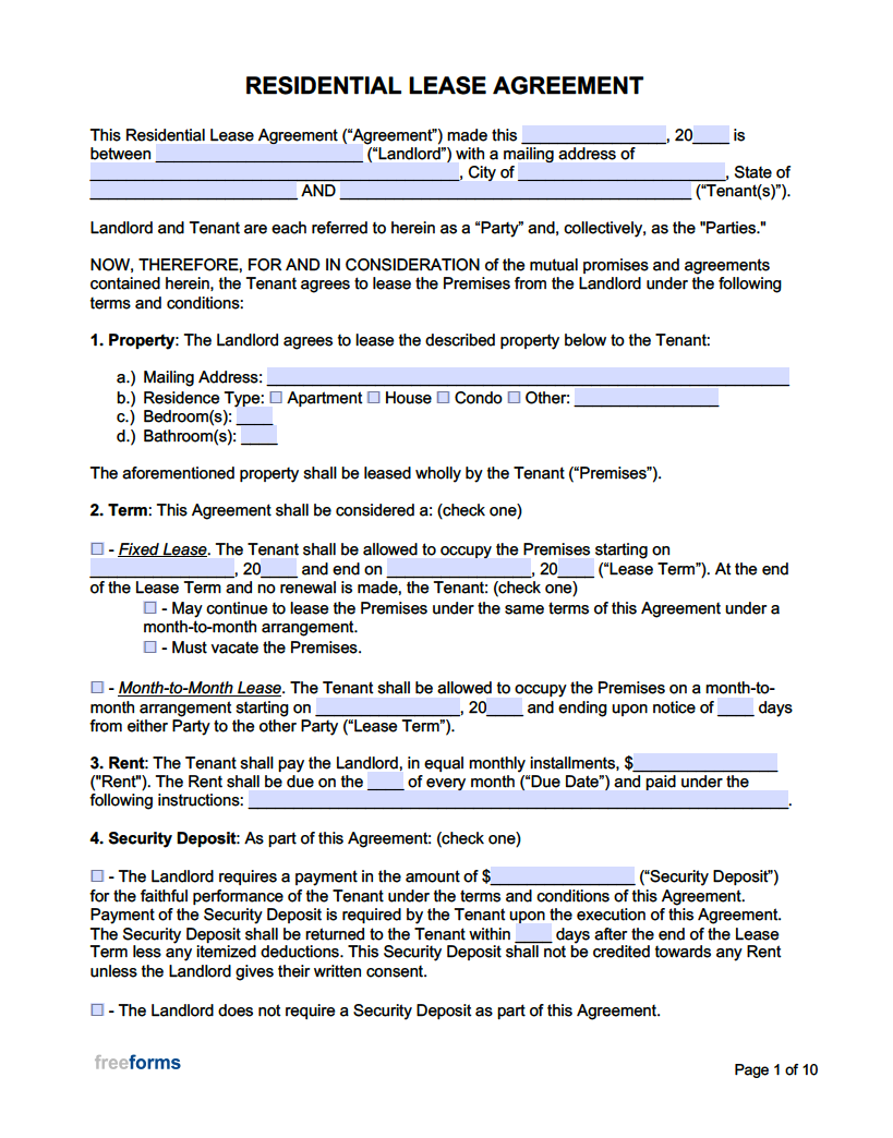 Free Printable Agreement Forms