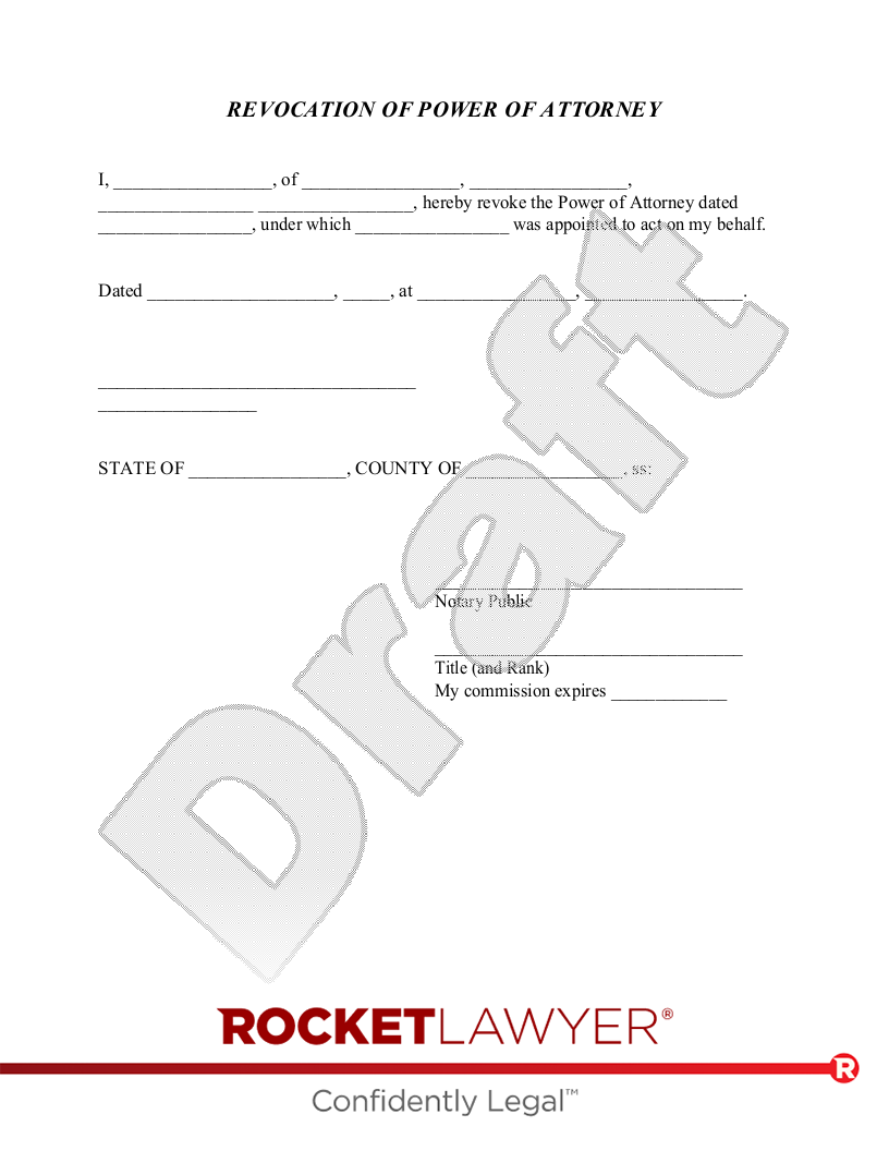 Free Printable Revocation Of Power Of Attorney Form
