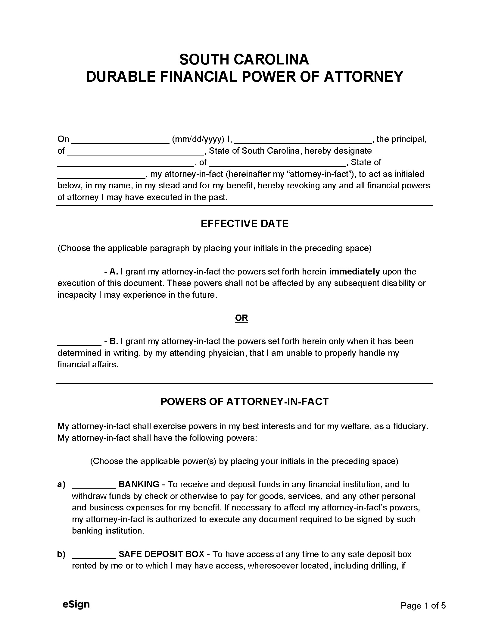 Free Power Of Attorney Printable Form