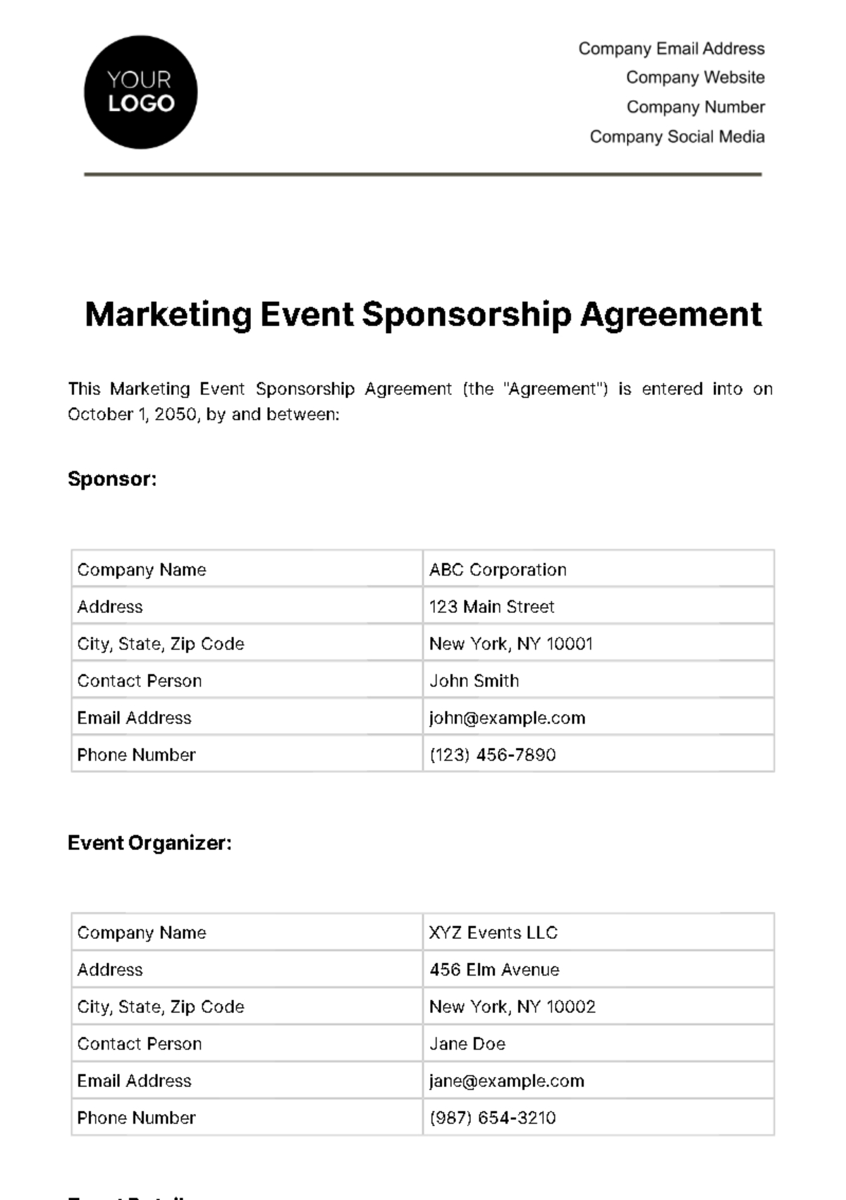 Free Printable Sponsorship Forms