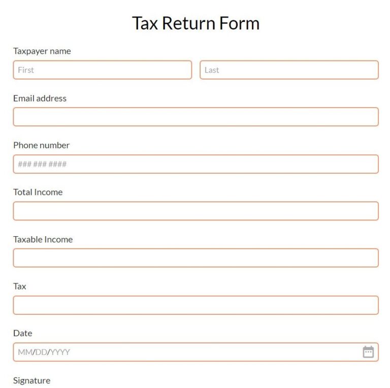 Free Tax Forms Form Templates 123FormBuilder