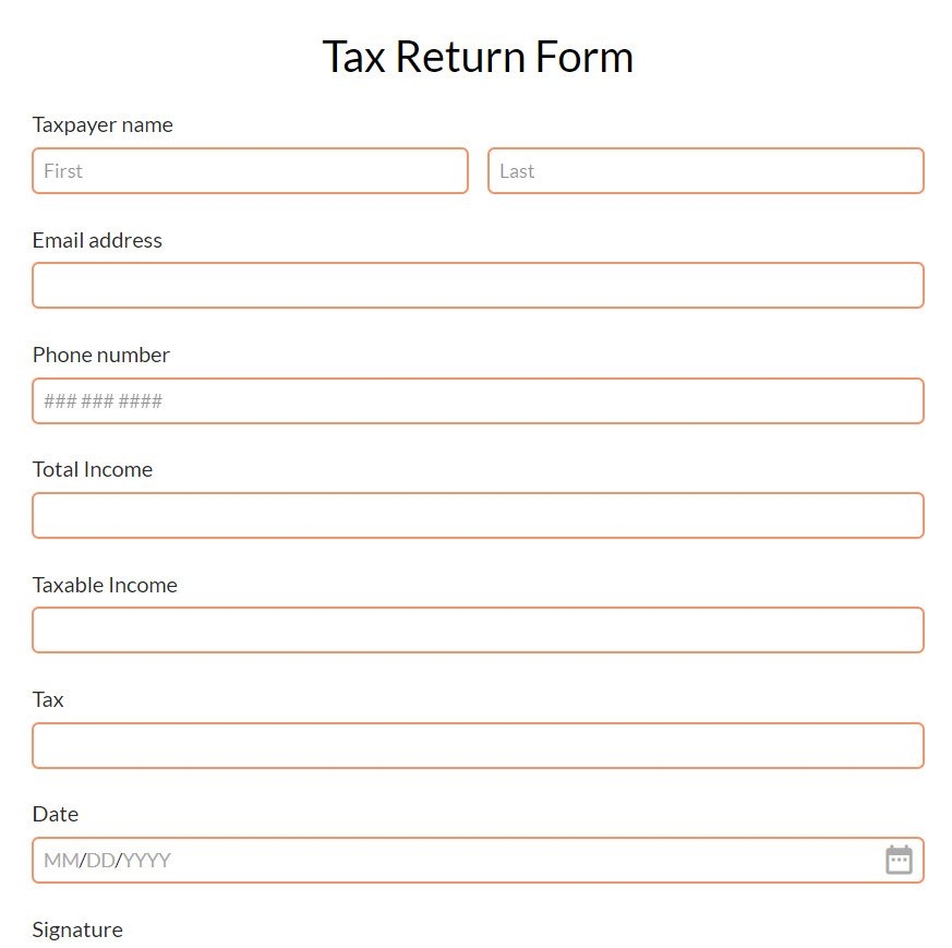 Free Tax Forms Form Templates 123FormBuilder