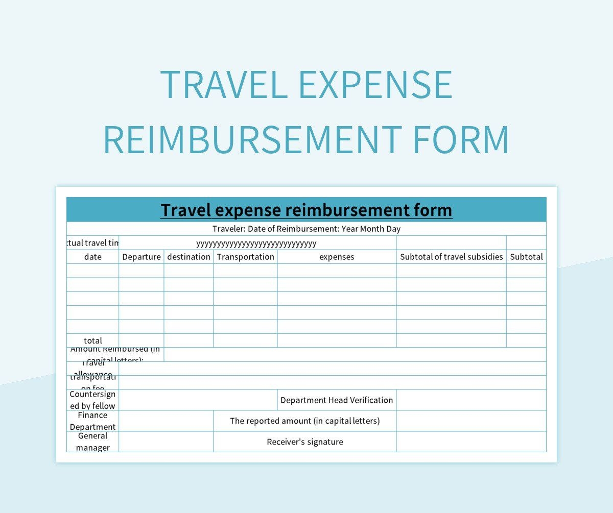 Free Travel Expense Reimbursement Form Templates For Google Sheets And Microsoft Excel Slidesdocs