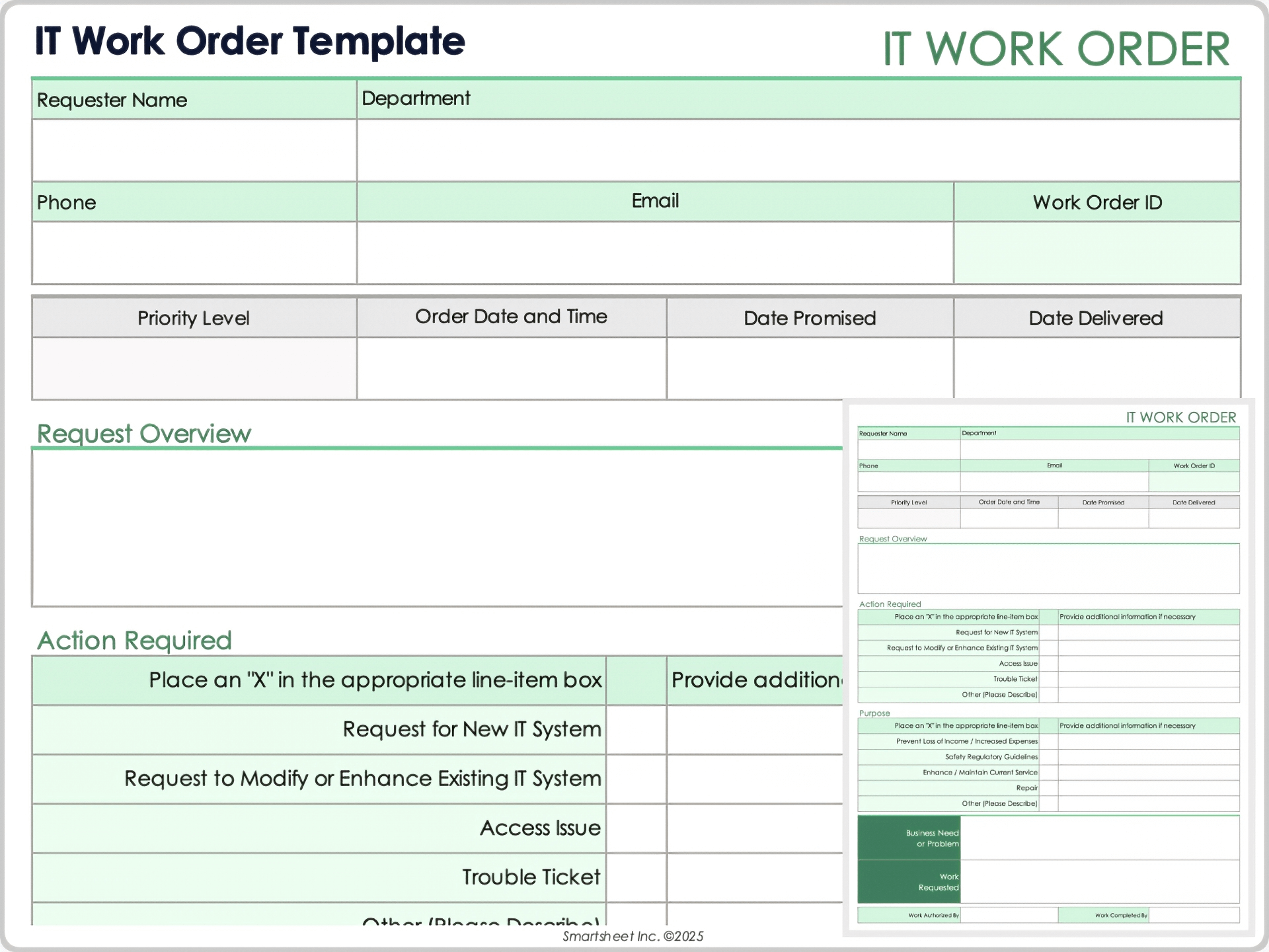 Free Work Order Forms U0026 Templates All Formats Editable