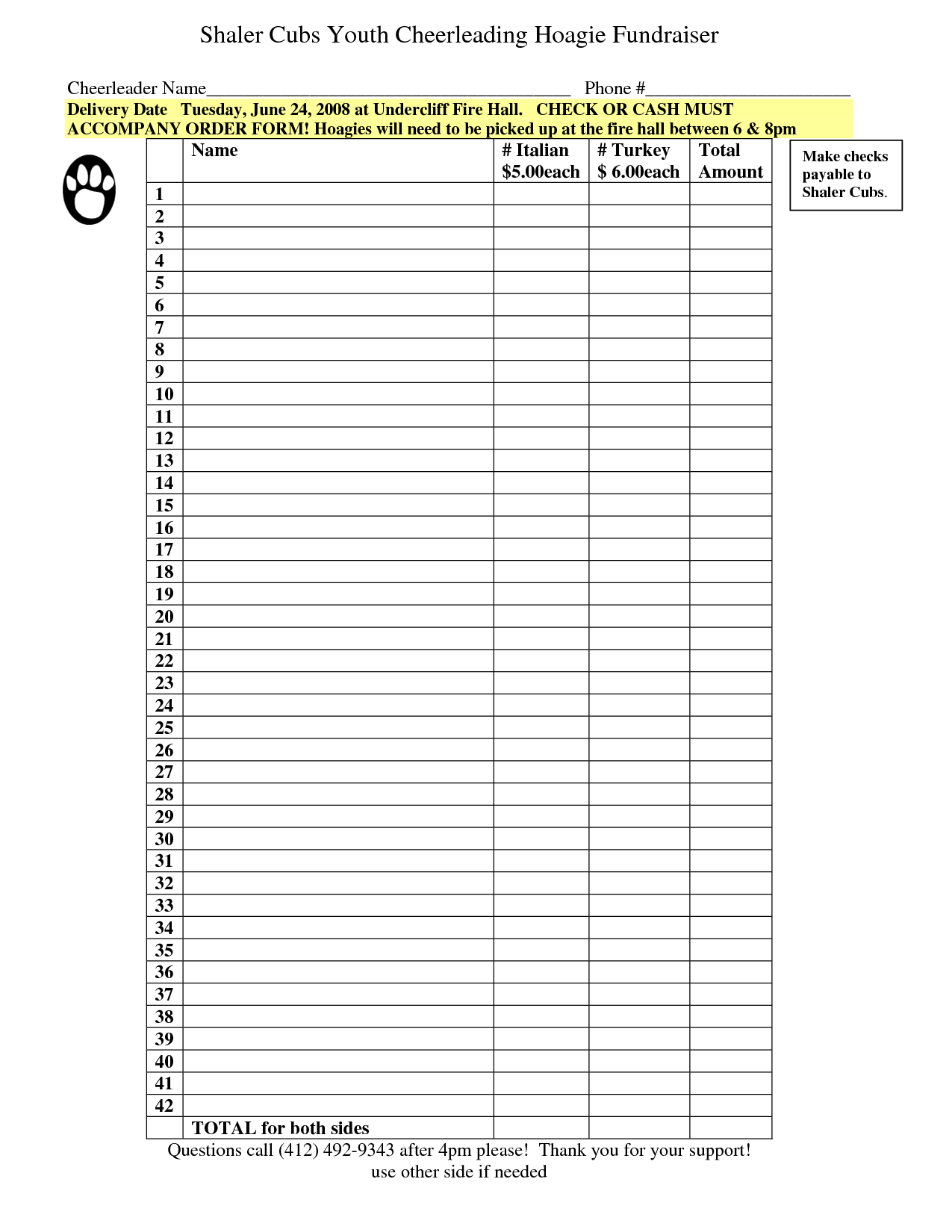 Fundraiser Forms 6 Free PDF Printables Printablee