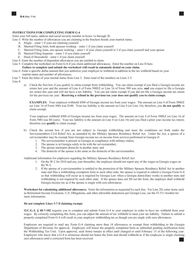 G 4 rev7 14 Georgia Income Tax Line Form PubHTML5