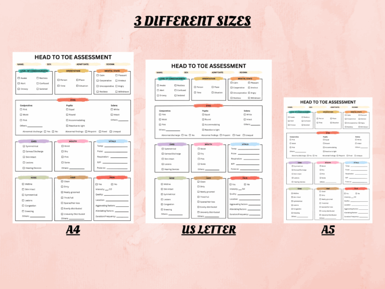 Head To Toe Assessment Nursing Template