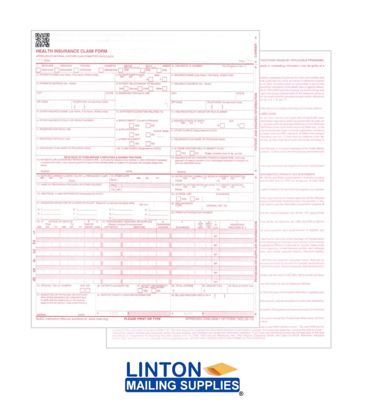Free Printable Cms 1500 Form 02 12