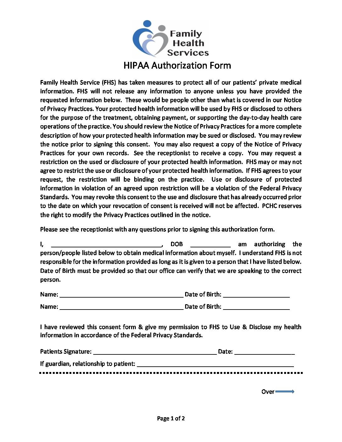 Hipaa Free Printable Form For Ohio Form