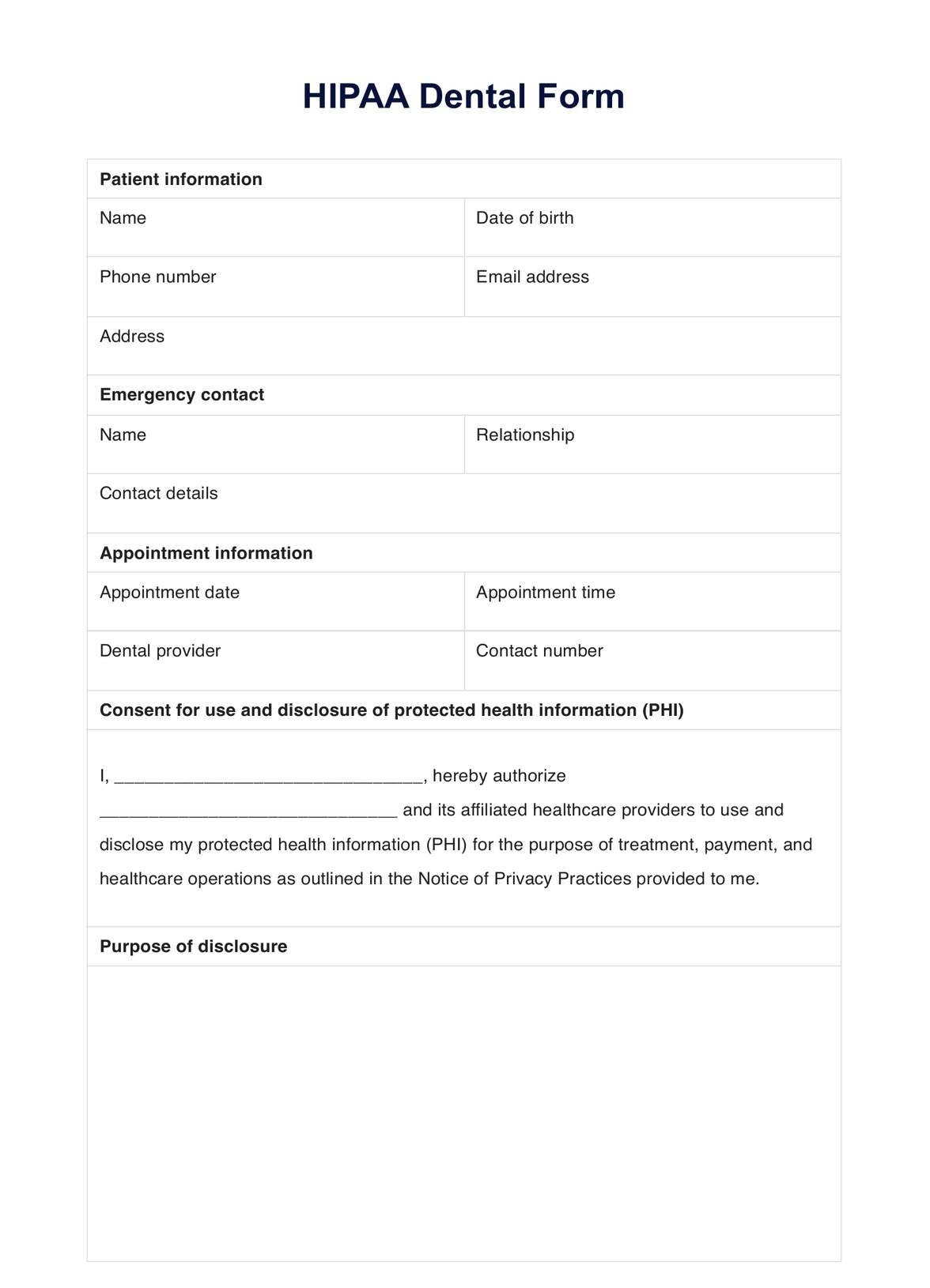 HIPAA Release Form New Jersey U0026 Example Free PDF Download