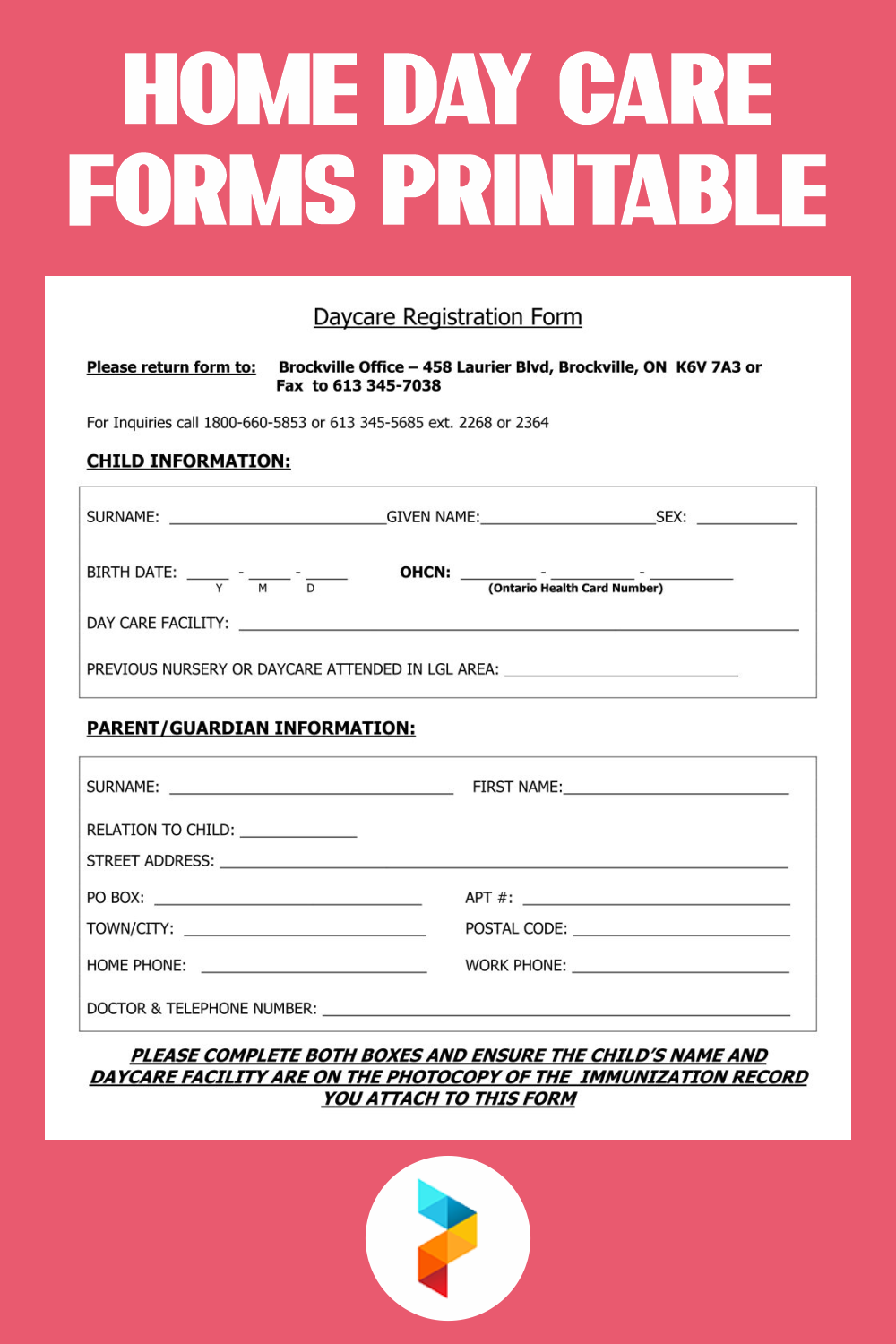 Home Day Care Forms 10 Free PDF Printables Printablee