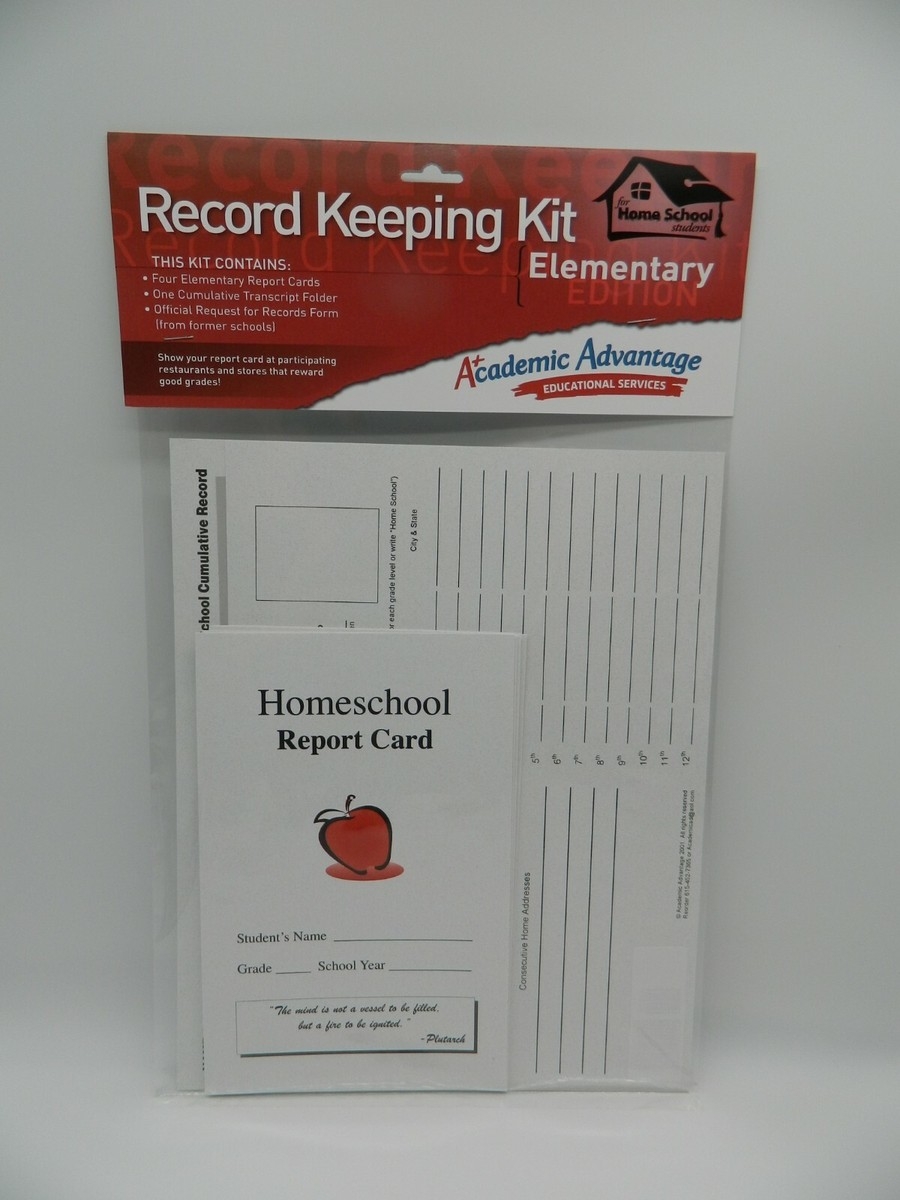Homeschool Record Keeping Kit W Transcript Folder U0026 4 Elementary 