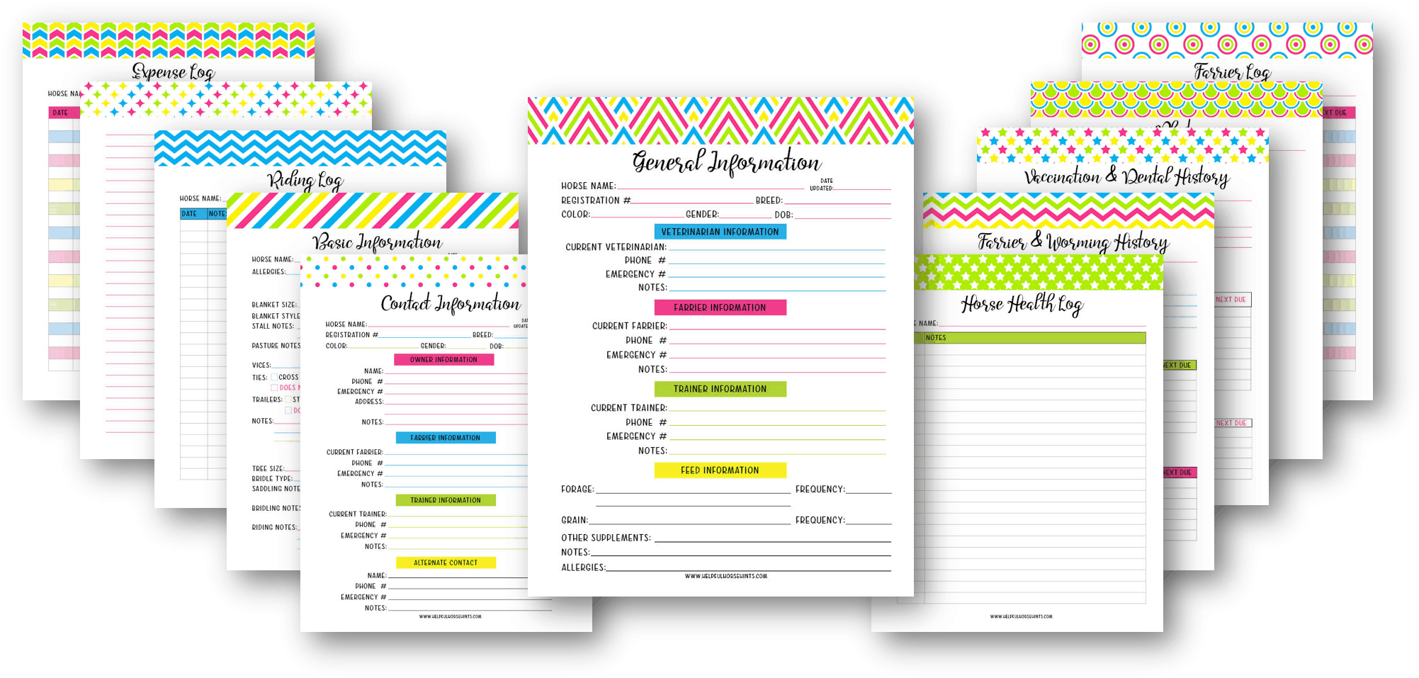Horse Record Keeping Forms Printable Pro
